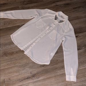 Long Sleeve See Through Blouse